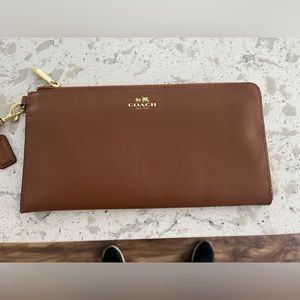 Coach authentic brown leather wallet or wristlet